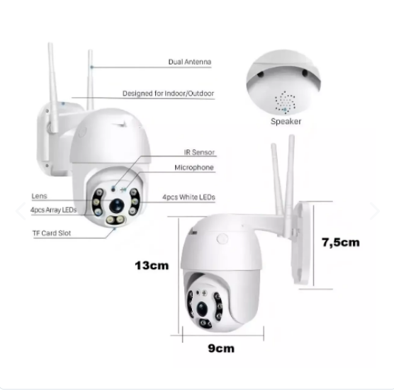 Camara Ip Infrarroja Impermeable Wifi